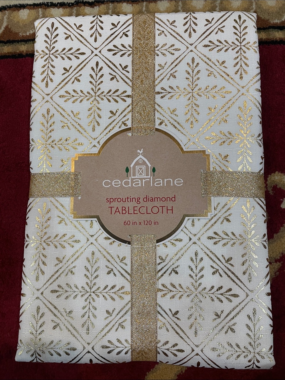 Cedarlane Gold & White Sprouting Diamond Tablecloth